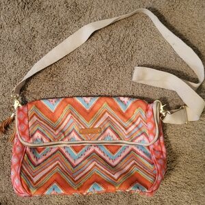 Colorful Chevron Patterned Crossbody Bag